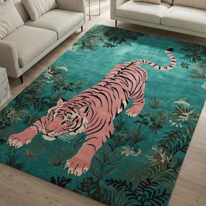 hand tufted rug
modern rugs
rugs for living room
contemporary rug
artistic rug
nature inspired rug
Teal Blue Rug
Wool Rug
Botanical Rug
Jungle Rug
8x10 Area Rugs
Tiger Rug
Animal Rug