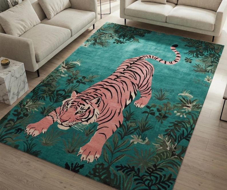 hand tufted rug
modern rugs
rugs for living room
contemporary rug
artistic rug
nature inspired rug
Teal Blue Rug
Wool Rug
Botanical Rug
Jungle Rug
8x10 Area Rugs
Tiger Rug
Animal Rug