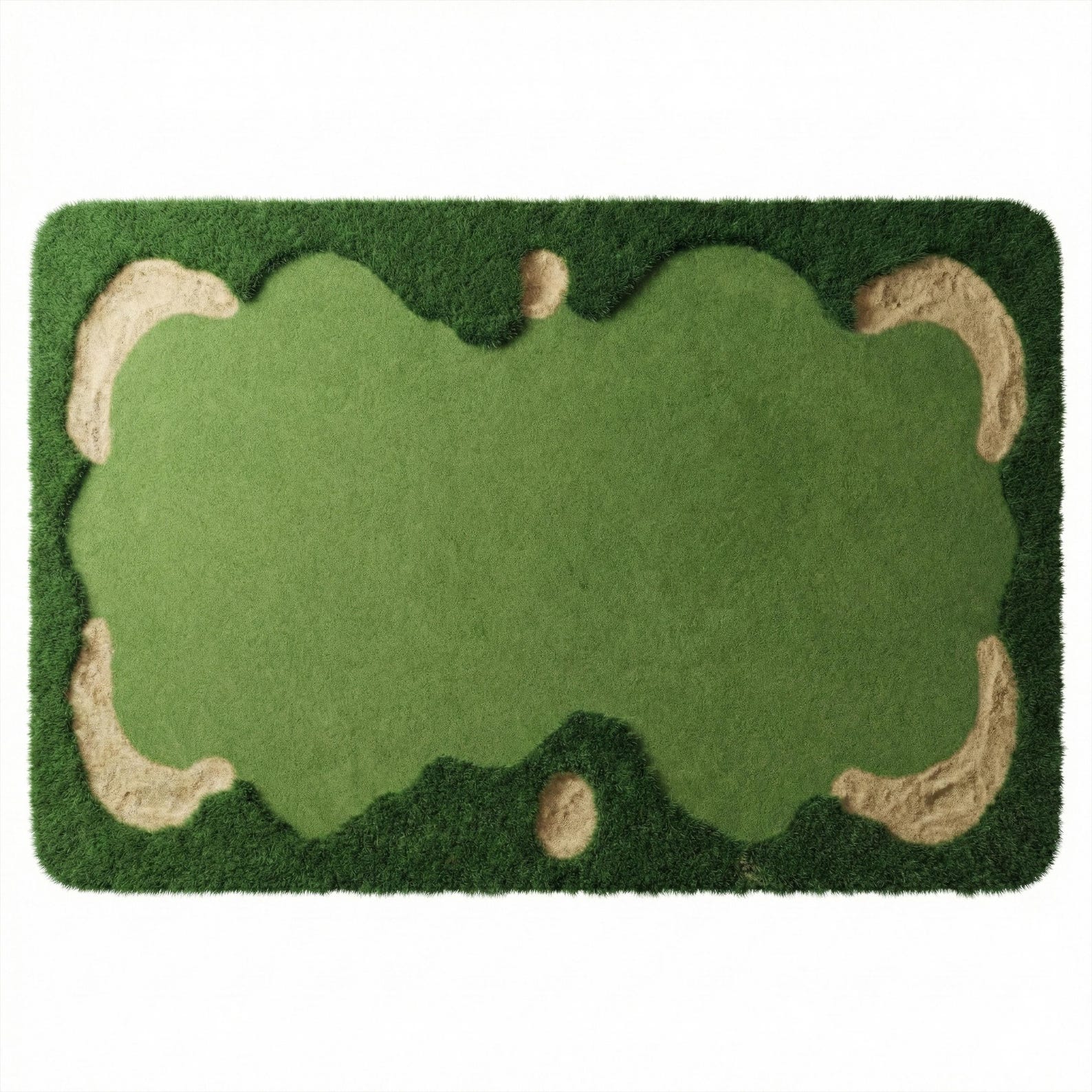 Green Grass Hand Tufted Rug, Modern Golf Course Wool Rugs for Living ...