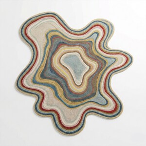 Hand Tufted Rug | Irregular Abstract Wool Living Room Carpet 8x10 ...