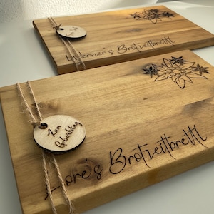 Brotzeitbrett, Holzbrett, Frühstücksbrettchen, Brettchen personalisiert, Brotzeitbrettchen Geschenkidee zum Geburtstag, Vatertag, Muttertag Bild 3