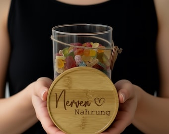 Personalized storage jar | Engraved glass | Gift for educators/teachers | Comfort food | Birthday gift | Wedding gift