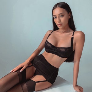 Sexy Black Lingerie, Luxury Lingerie, Perfect Lingerie, Black Mesh Lingerie,  Mesh Bra, See Through Lingerie, Erotic Underwear - Etsy