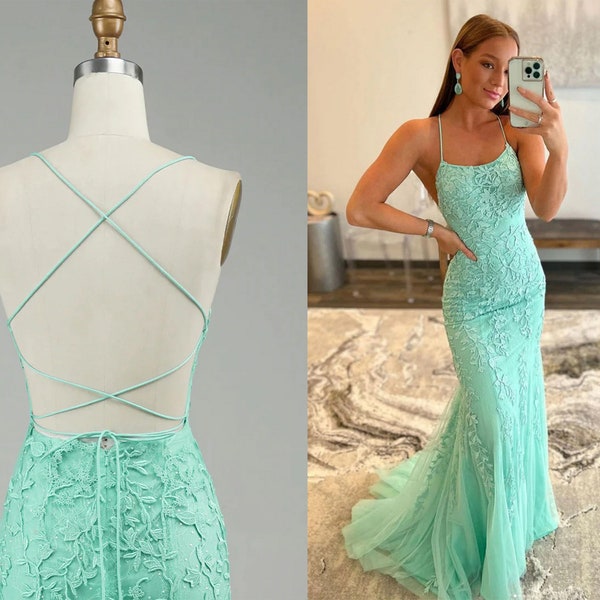 Mint Prom Dress Etsy