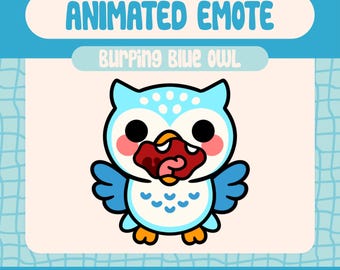 Kawaii Burping Owl Animiertes Emote für Twitch, Discord (Digitaler Download)