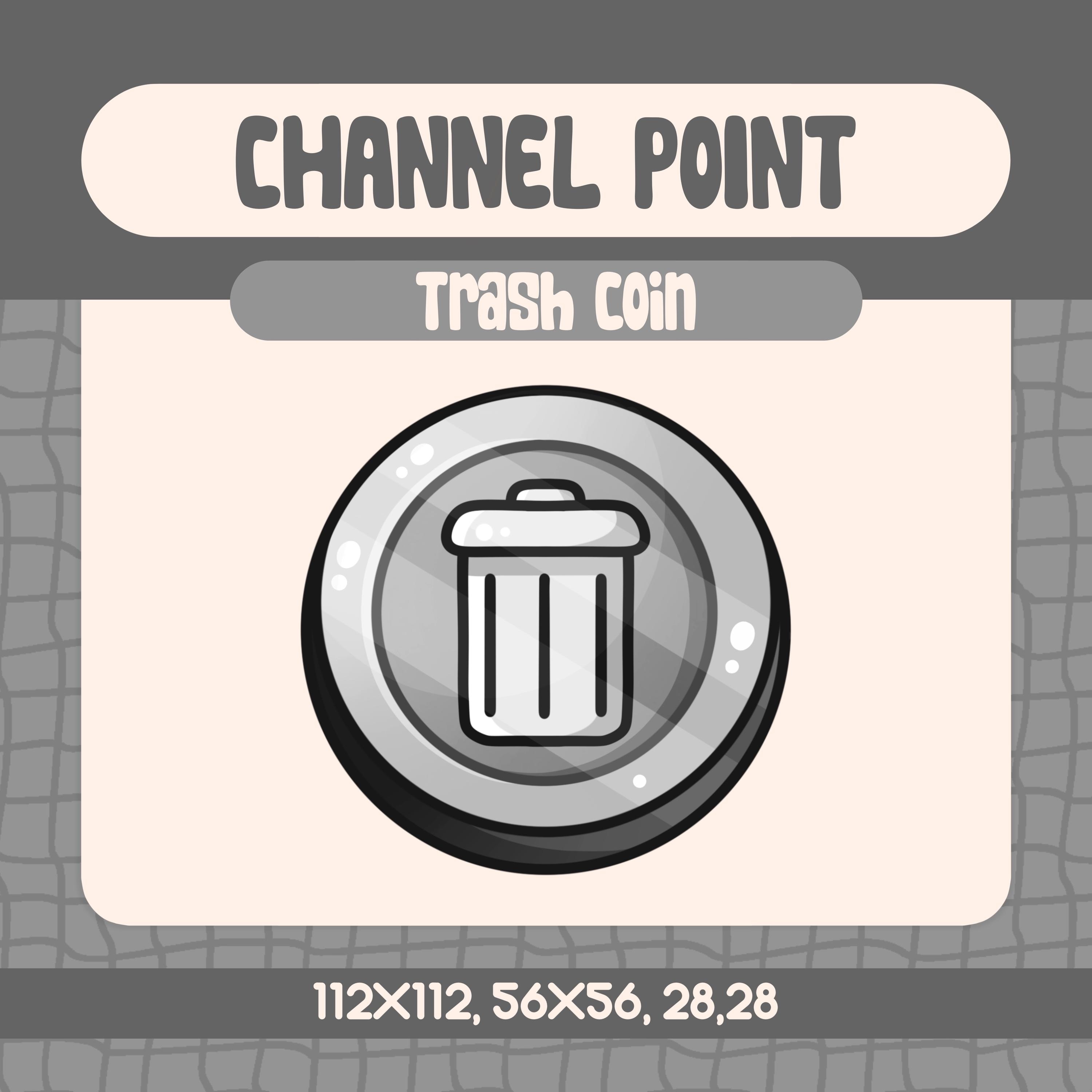 シルバーのゴミ箱コインアイコン、面白いTwitchエモート（デジタルダウンロード） - Etsy 日本