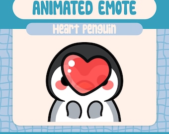 Kawaii Heart Penguin Animated Emote Love Reaction