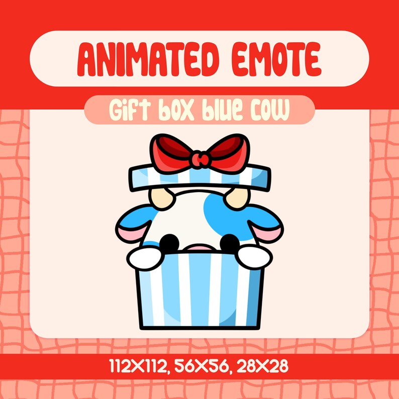 Kawaii Blue Cow Animated Emote for Twitch, Discord (digital Download ...