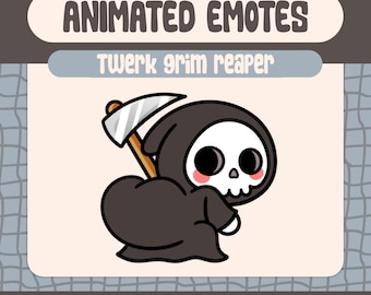 Twerk Grim Reaper Animated Twitch Emote, Spooky and Fun Skull Emote for Streamers, Perfect for Adding Halloween Vibes to Your Streams