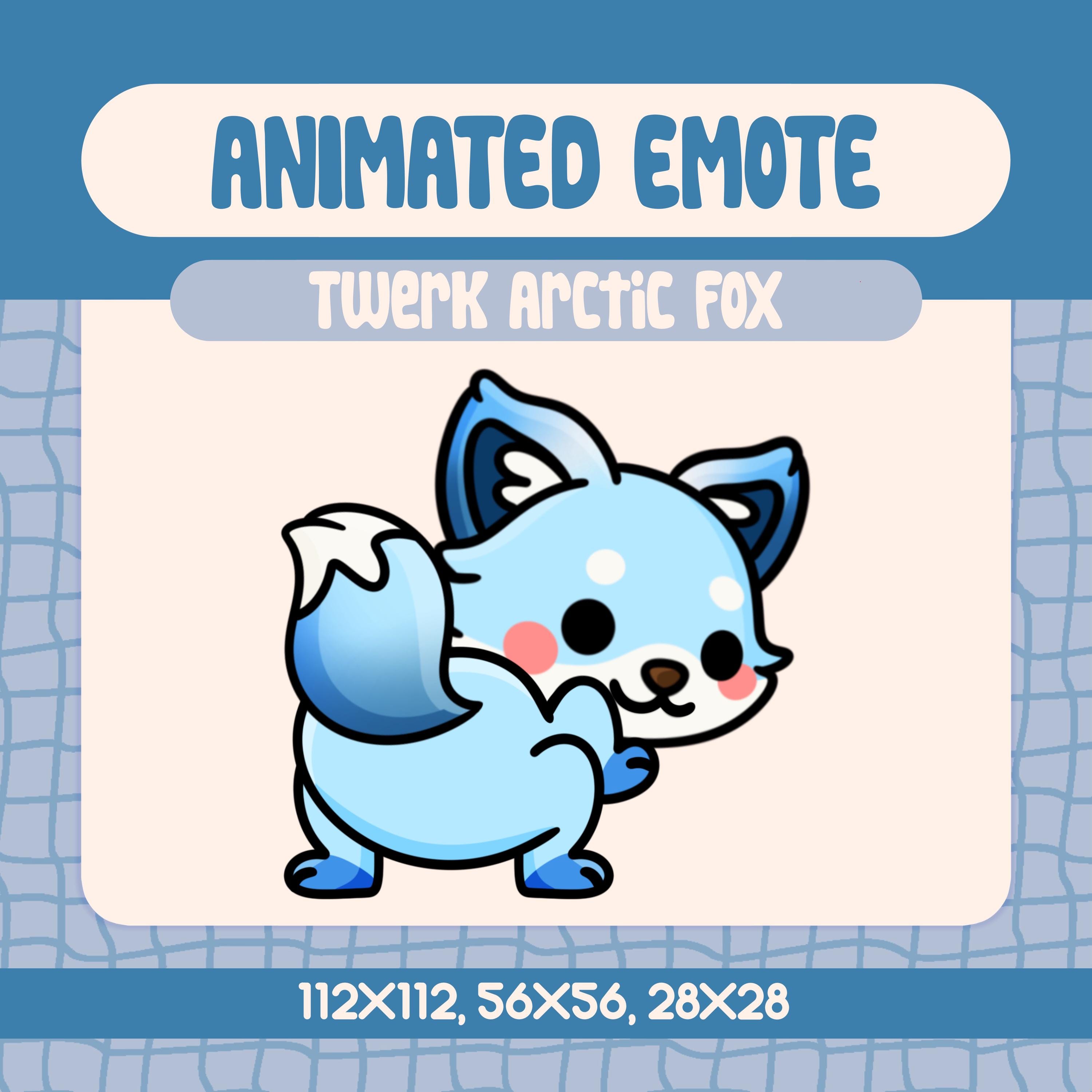 Funny Arctic Fox Twerk Animated Emote for Twitch Discord (GIF