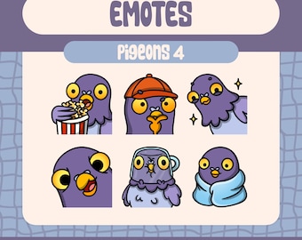 Kawaii Pigeon Twitch Emote Pack, Funny Bird Emotes (Digital Download)