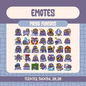 35 Mega Pigeon Emote Pack For Twitch, Cute Bird Streaming Emotes, Ultimate Pigeon Emote Bundle For Streamers, Fun Unique Twitch Emote Set