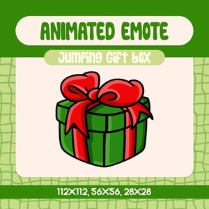 Kawaii Jumping Gift Box Animated Emote for Twitch and Discord (Digital Download)