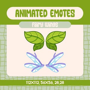 Fairy Wings Animated Twitch Emote, Twitch Badge Wings Emote, Kick Emote, Discord Emote, Streamer Assets, Twitch Sub Badges