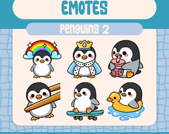 Kawaii Playful Penguin Emote Pack Winter Animal Reaction Set