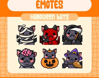 Paquete de emoticonos de murciélago de Halloween, emoticonos de Twitch y Discord (descarga digital)