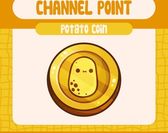 Potato Coin Channel Points Emote for Twitch and Kick, Twitch Potato Emotes Channel Point, Coin Emote, Twitch Channel Point
