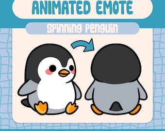 Kawaii Spinning Penguin Animated Emote