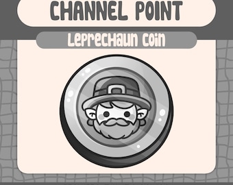 Kawaii Silver Leprechaun Coin Twitch Channel Point St Patricks Day Reward