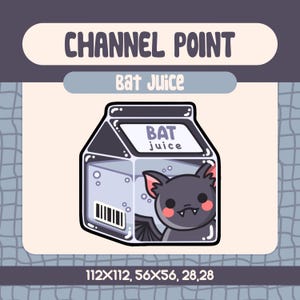 Kawaii Fledermaus Juice Channel Point Icon für Twitch, Niedliche Vampir Fledermaus Emote für Streamer, Gruseliges Halloween Belohnungs Icon