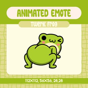 Kawaii Twerking Groda Animerad Emote för Twitch och Discord (Digital Nedladdning)