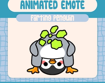 Kawaii Farting Penguin Animated Upside Down Winter Animal Reaction