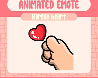 Kawaii Korean Heart Animated Emote for Twitch, Discord (Digital Download)
