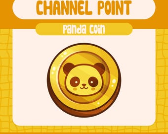 Panda Coin Channel Points Emote for Twitch and Kick, Twitch Panda Emotes Channel Point, Coin Emote, Twitch Channel Point