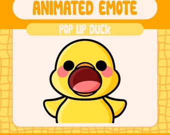 Kawaii pop-up eend geanimeerde emote, Twitch, Discord (digitale download)