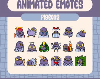 18 Kawaii Pigeon Animated Emotes City Bird Twitch Stream Pack