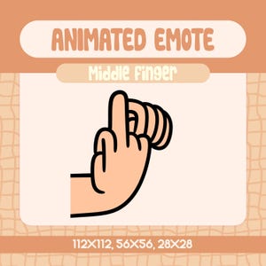 Middle Finger Animated Emote for Twitch and Discord, Funny Flipping Off Emote for Sassy and Playful Streams