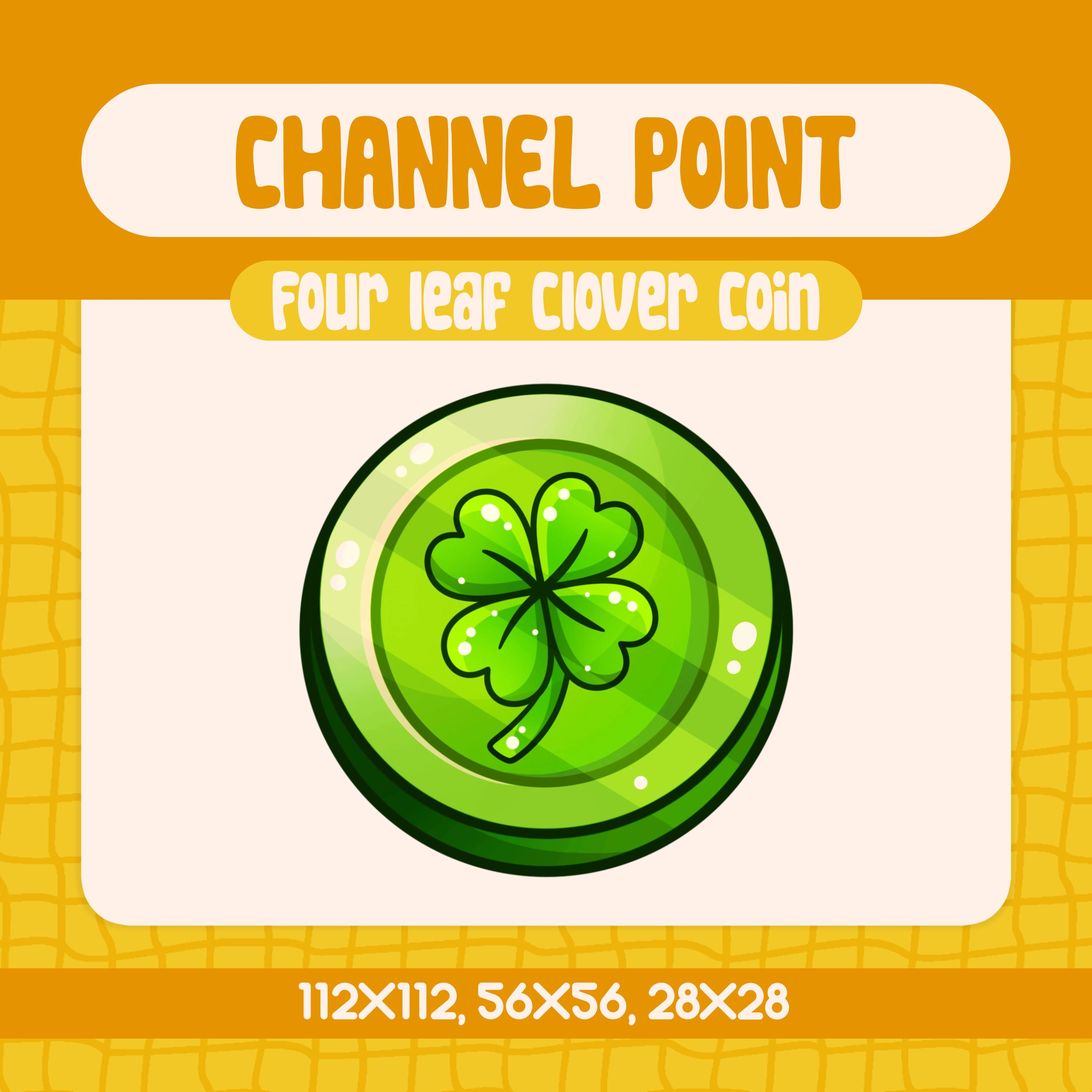 Kawaii Four Leaf Clover Coin Channel Point Icon (digital Download) - Etsy