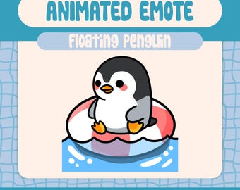 Kawaii Floating Penguin Animated Pool Float Summer Relaxing Reaction