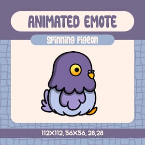 Spinning Pigeon Animated Emote For Twitch, Cute Turning Pigeon Emote For Discord, Kawaii Bird Spinning Reaction Emote For Streaming