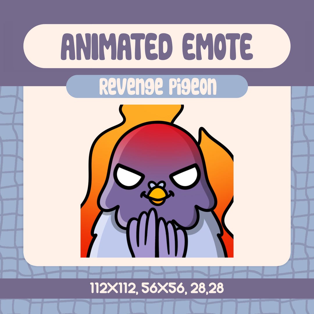 Kawaii Revenge Pigeon Animated Emote for Twitch and Discord (digital ...