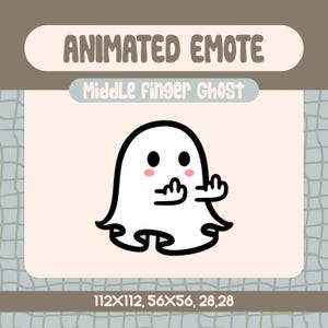 Met middelvinger spookgeanimeerde twitch-emote, gedurfde en spookachtige emote voor streamers, perfect om spannend plezier aan je streams toe te voegen