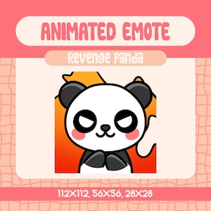 Kawaii Revenge Panda Animated Emote For Twitch And Discord, Angry Panda Emote To Show Savage And Fiery Reactions On Stream