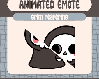 Emote animado de la Parca Kawaii, transmisión espeluznante de Twitch Discord (descarga digital)