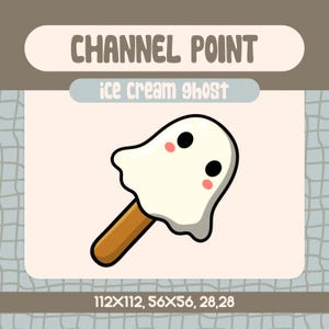 Ice Cream Ghost Channel Point Icon, Cute Ghost Themed Channel Point Design for Twitch, Fun Halloween Ghost Design for Streaming Points