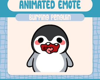 Kawaii Burping Penguin Animated Emote
