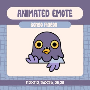Kawaii Bongo Pigeon Animated Emote For Twitch, Cute Pigeon Bongo Drumming Emote For Discord, Fun Bird Reaction Emote For Streaming