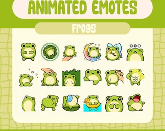 Animated Mega Frog Emote Pack, Kawaii Twitch Stream Emotes (Digital Download)
