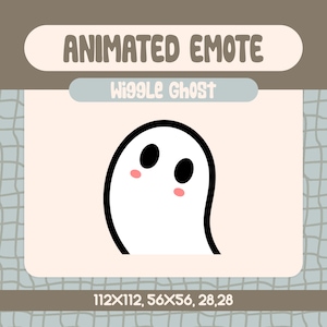 Wiggle-geestgeanimeerde twitch-emote, speelse en griezelige emote voor streamers, perfect voor Halloween en leuke themastreams, hoogwaardige emote