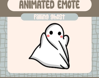 Kawaii Falling Ghost Animated Emote, Twitch, Discord (Digital Download)