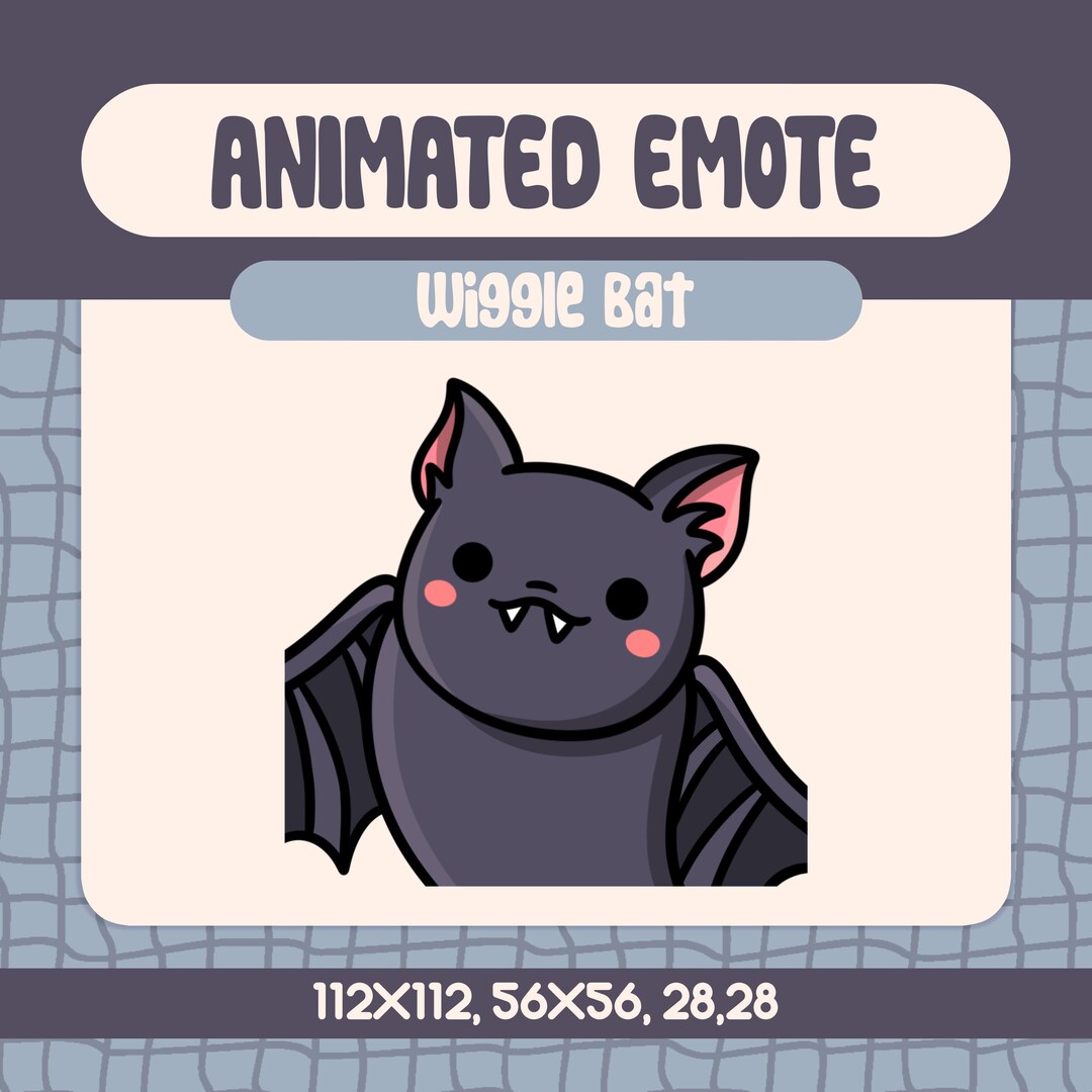 Kawaii Wiggle Bat Animated Emote, Spooky Halloween Streamer Emote ...