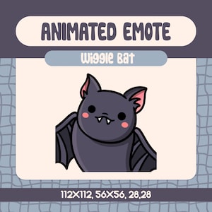 Wiggle Bat Animated Emote For Twitch, Kawaii Halloween Bat Emote Perfect For Spooky Season, Fun Bat Emote For Streamers