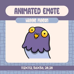 Animated Wiggle Pigeon Emote For Twitch Streamers, Fun Kawaii Pigeon Reaction For Twitch And Discord