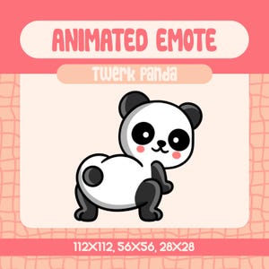 Kawaii Twerking Panda Animierter Emote für Twitch und Discord, Lustiges Panda Emote für Spaß und Spielerische Streams
