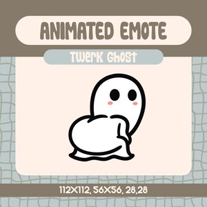 Twerk Ghost Animated Twitch Emote, Playful and Spooky Emote for Streamers, Perfect for Fun and Halloween Themed Streams