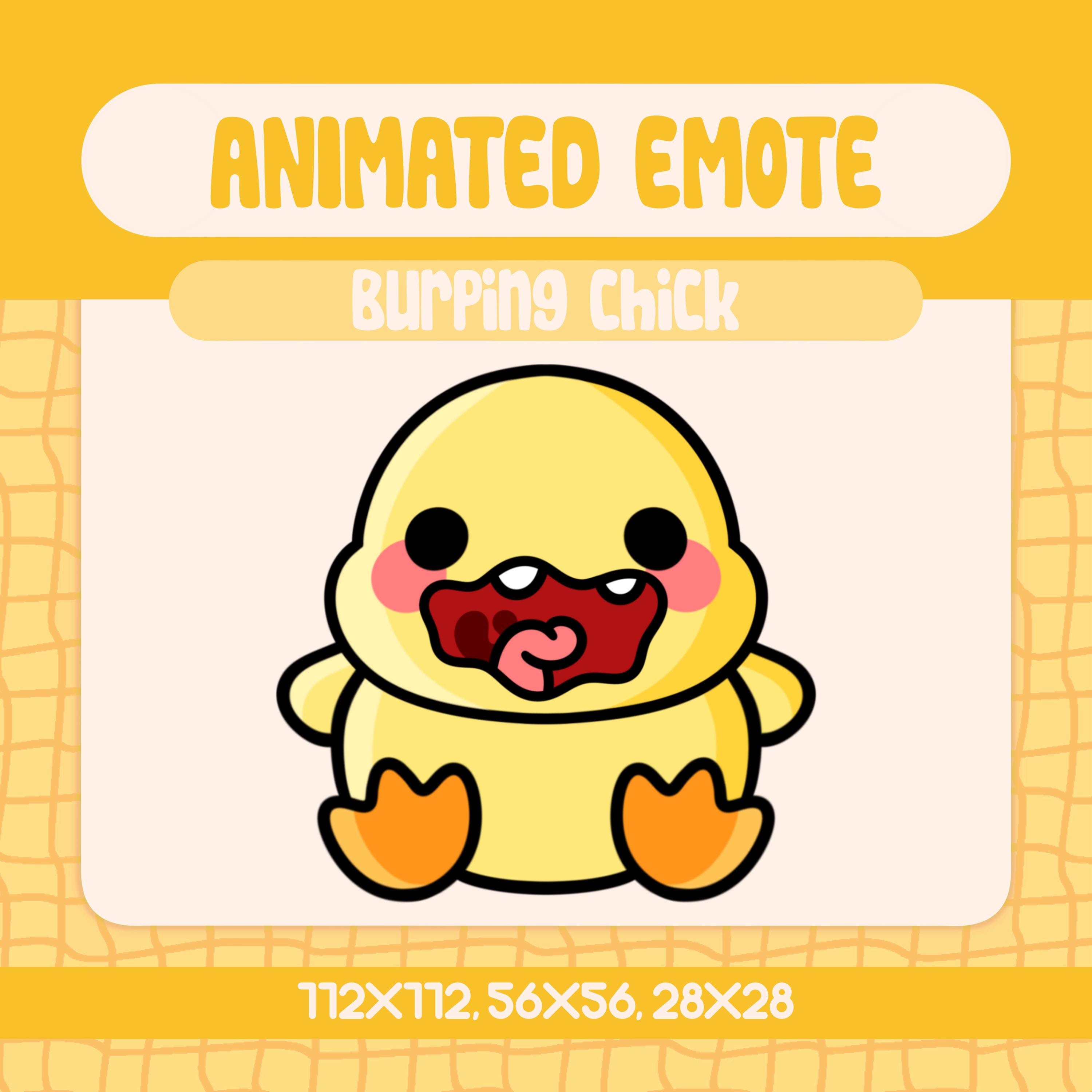 かわいいげっぷをするひよこのアニメーションエモート、Twitch Discord